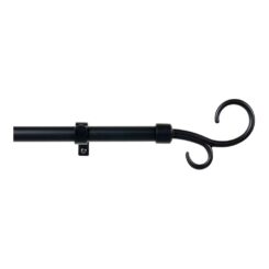 KIT de varão de cortina extensível preto 110-200 cm
