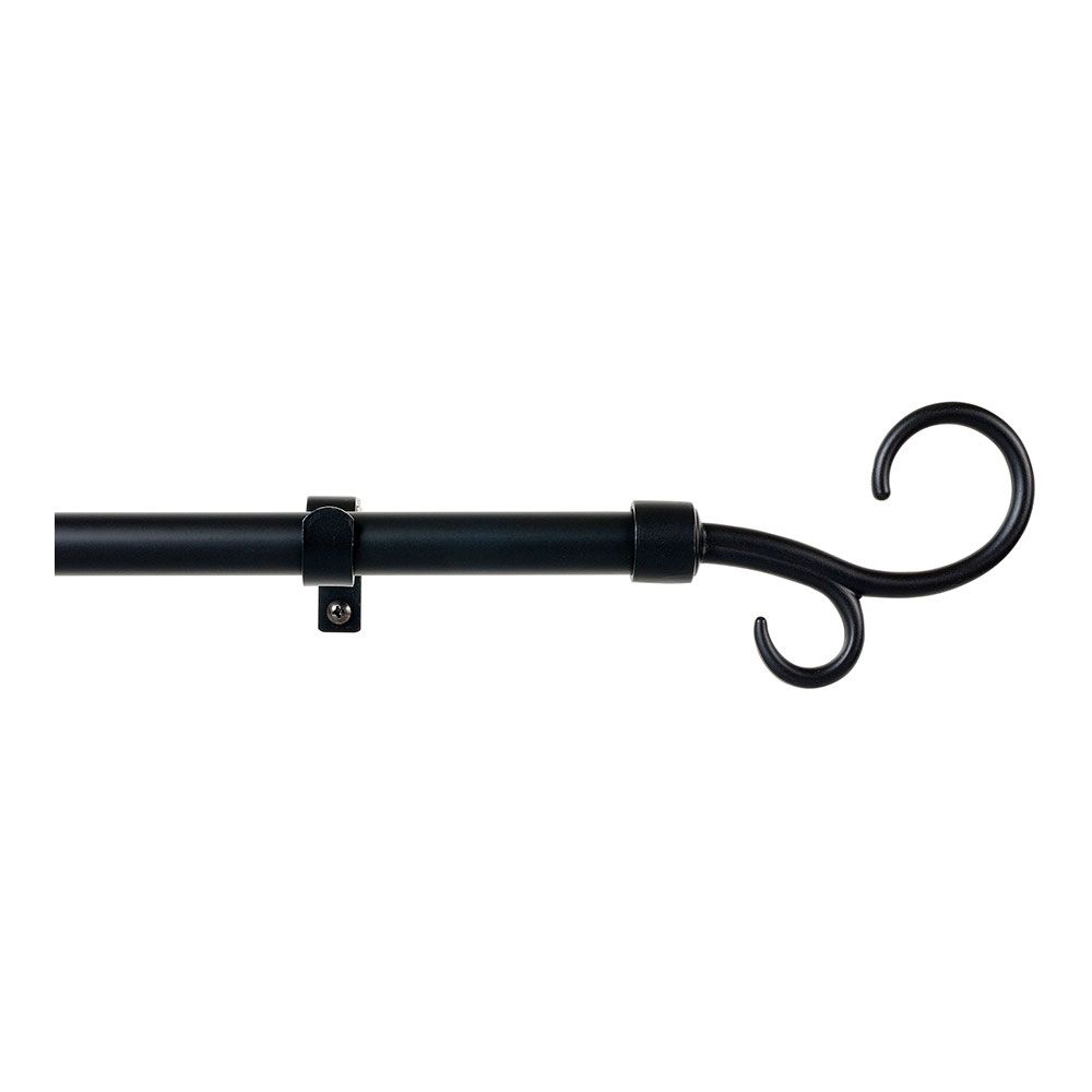 KIT de varão de cortina extensível preto 110-200 cm