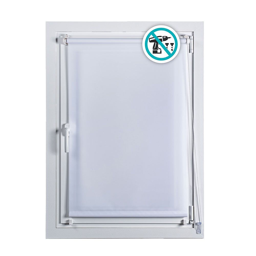 Estor enrollable clip & fix blanco nieve 75 x 180 cm