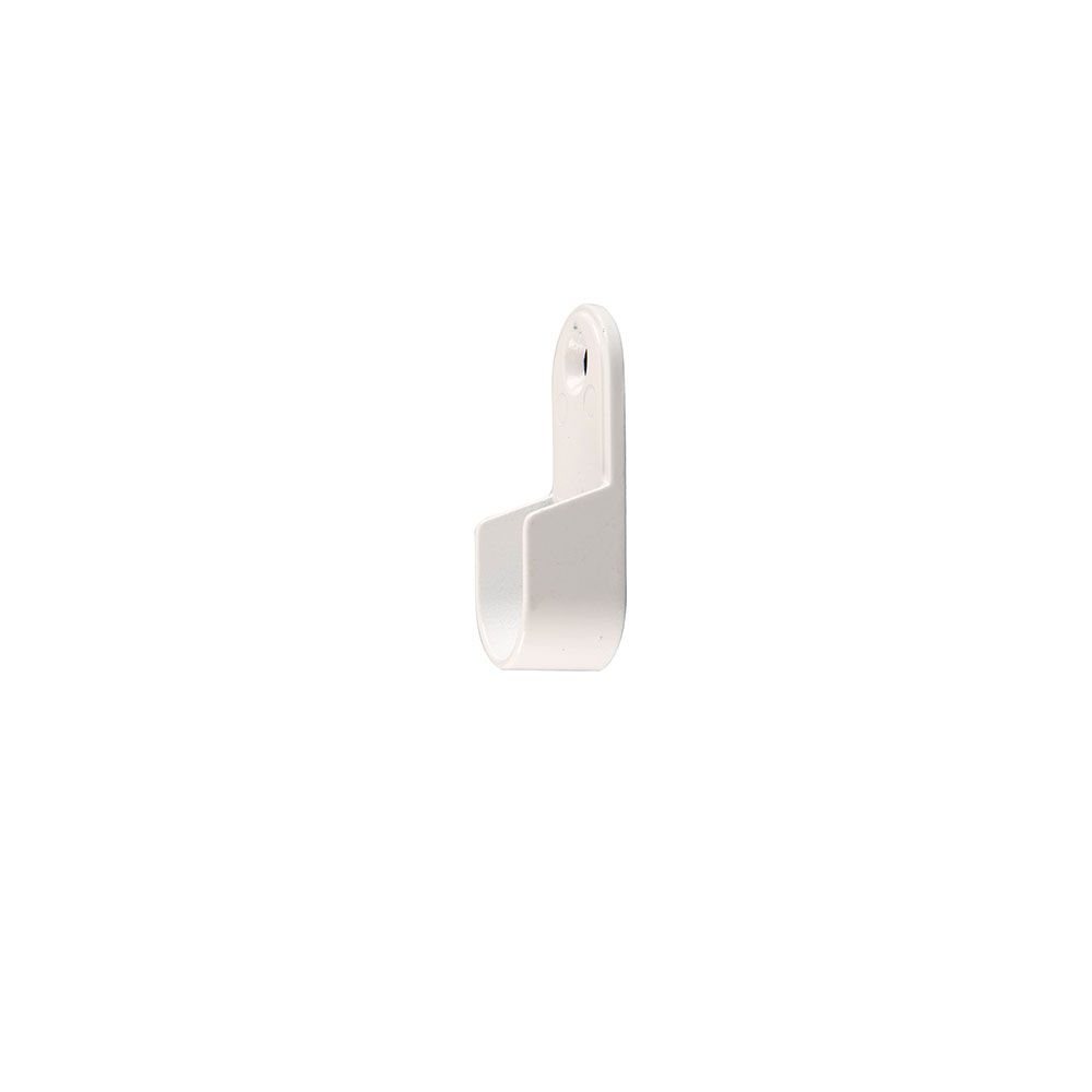 Suporte para varão oval, entre paredes, em metal com acabamento branco, 2 unidades, blister