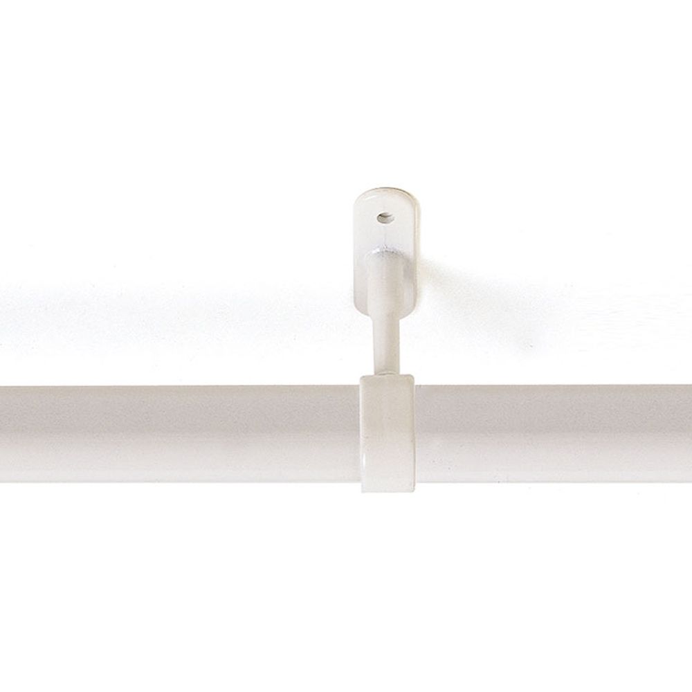 Suporte para varão oval de guarda-roupa, central, metal com acabamento branco, 25 x 15 mm, blister - Image 2