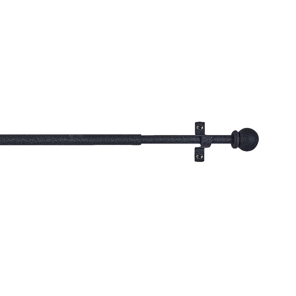 Varão de cortina extensível deco sphere, preto, 50-75 cm