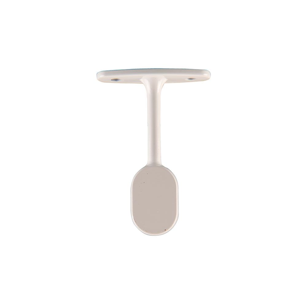 Suporte para haste oval para armário, terminal, metal com acabamento branco, 25 x 15 mm, 2 peças, blister