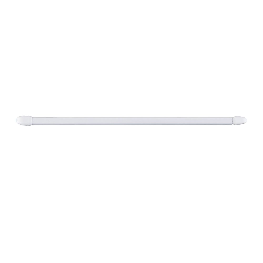 Varão de cortina extensível plano branco, Ø1,1 x 30 - 45 cm, 2 UDS