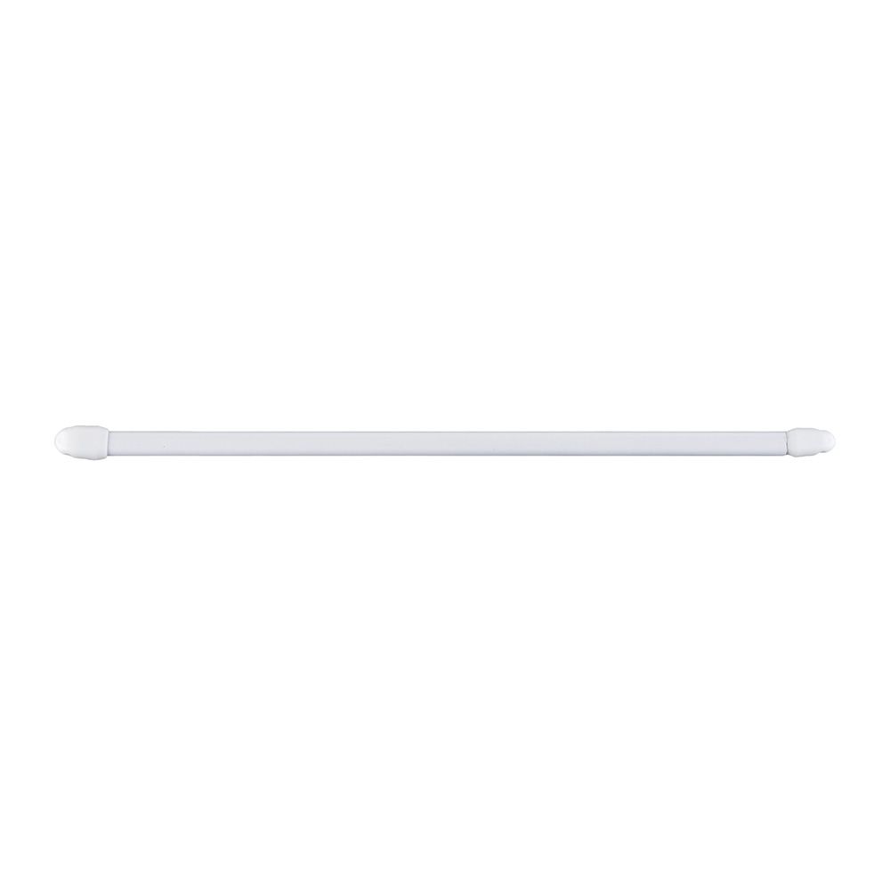 Varão de cortina extensível plano branco, Ø1,1 x 60 - 105 cm, 2 UDS