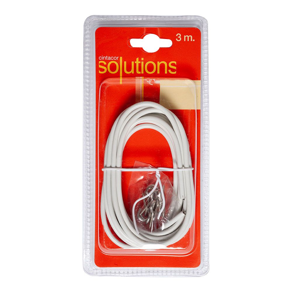 Suporte para cortina cabo laminado branco 0,4 cm x 3 m - Image 2
