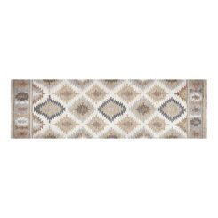 Tapete vinílica estampado kilim cinza 60 x 200 cm