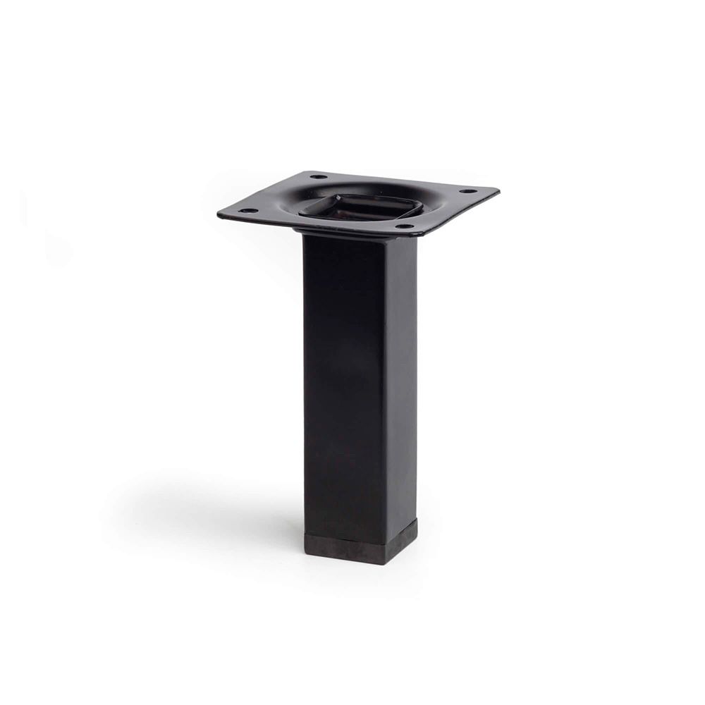 REI Perna quadrada, modelo 400g, em aço com acabamento preto 2,5 x 2,5 x 10 cm