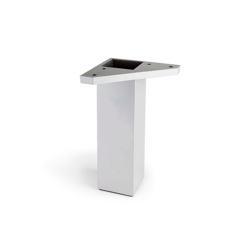 REI Perna quadrada, modelo 972, fabricada em ABS com acabamento em alumínio, 42 x 42 x 150 mm