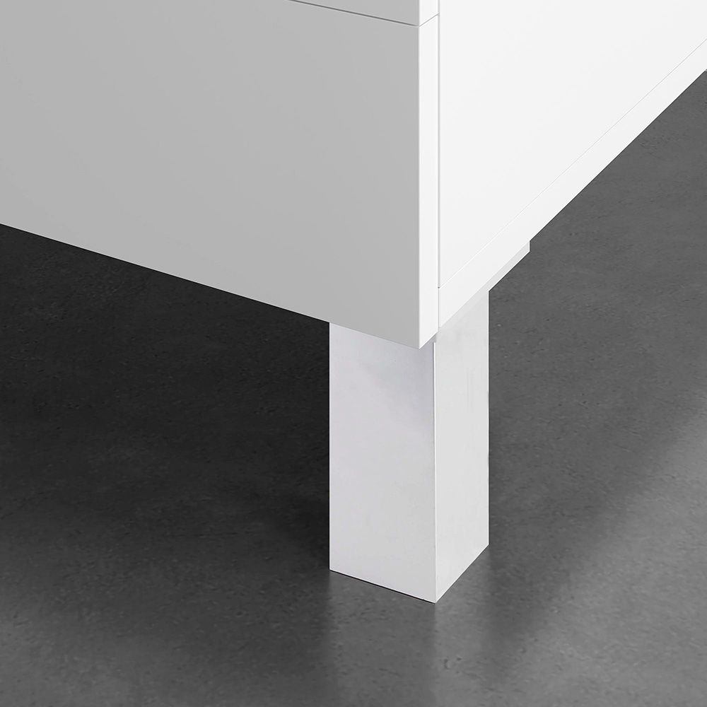 REI Perna quadrada, modelo 972, fabricada em ABS com acabamento em alumínio, 42 x 42 x 150 mm - Image 2