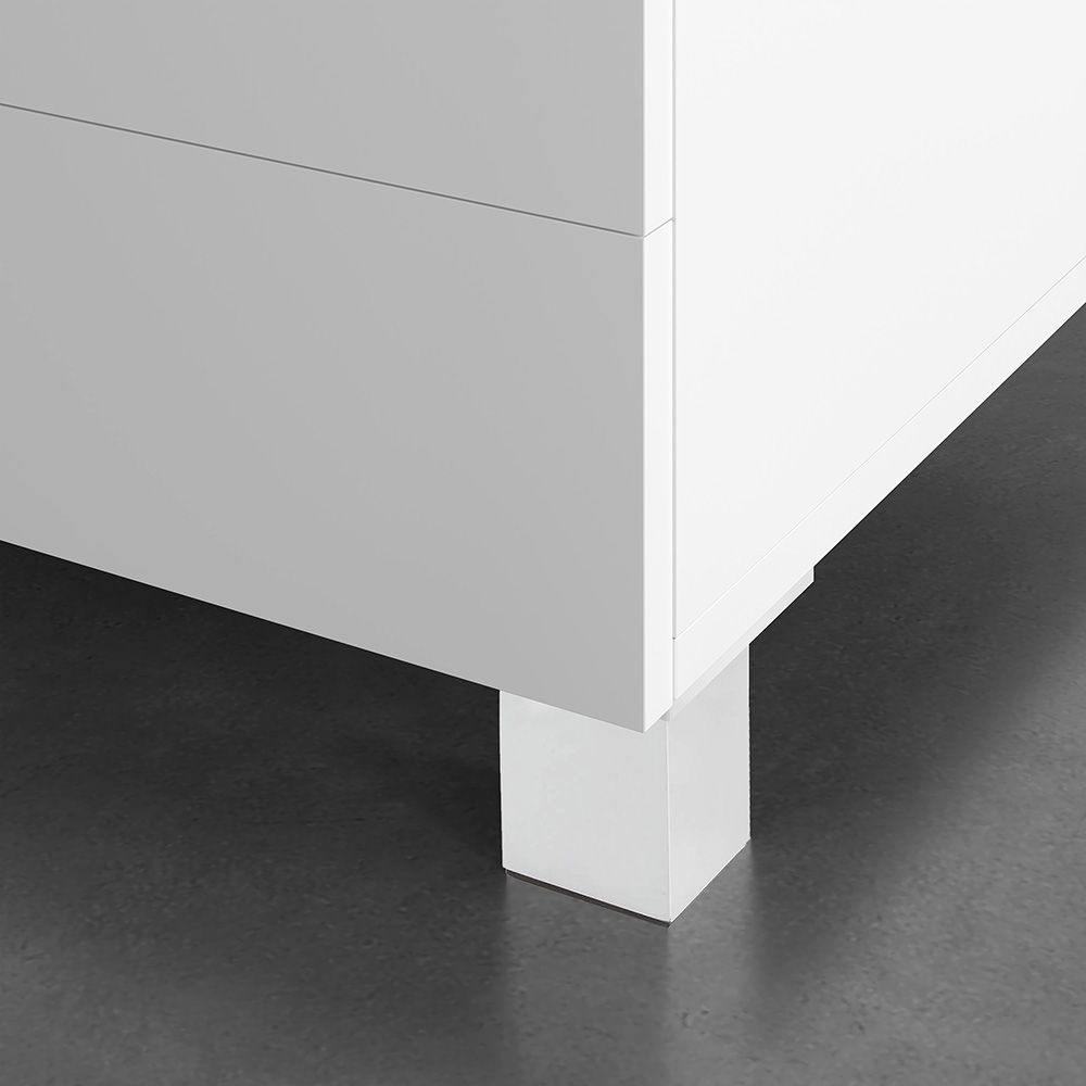 REI Perna quadrada, modelo 972, fabricada em ABS com acabamento em alumínio, 42 x 42 x 60 mm - Image 2