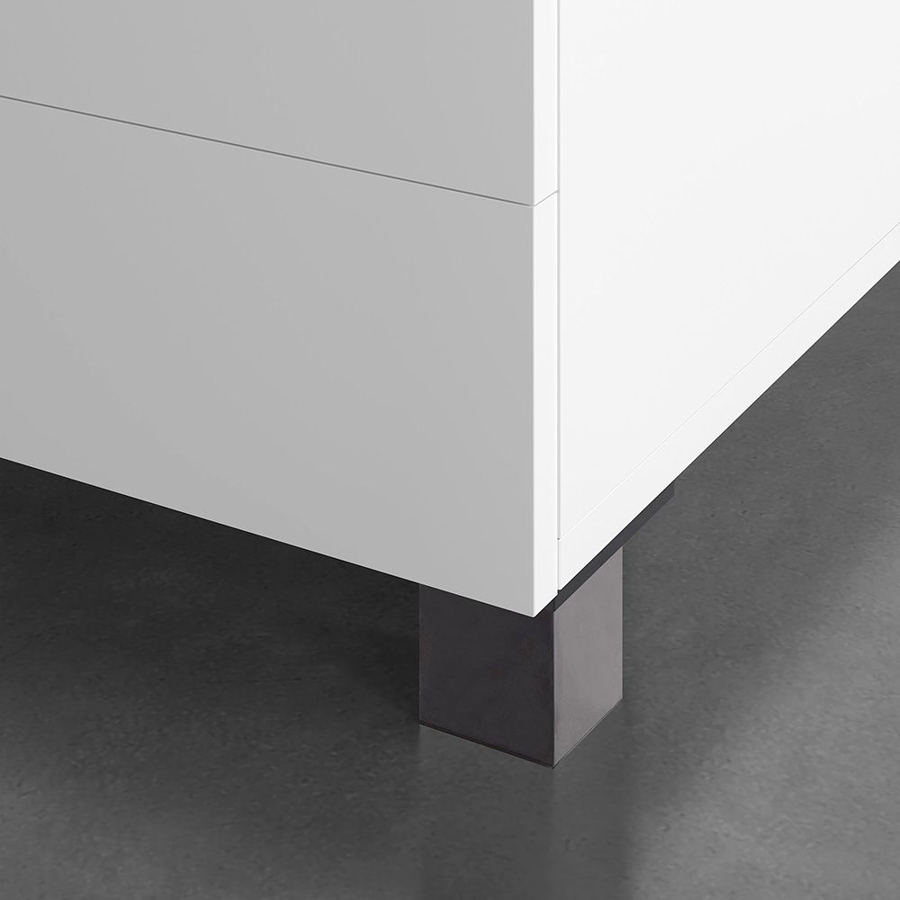 REI Perna quadrada, modelo 972, fabricada em ABS com acabamento preto, 42 x 42 x 60 mm - Image 2