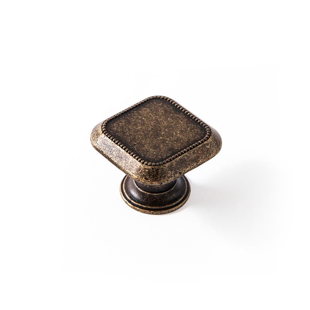 REI Puxador para móveis, modelo 3120, zamak com acabamento em couro antigo, 30 x 30 mm, blister 4 unidades