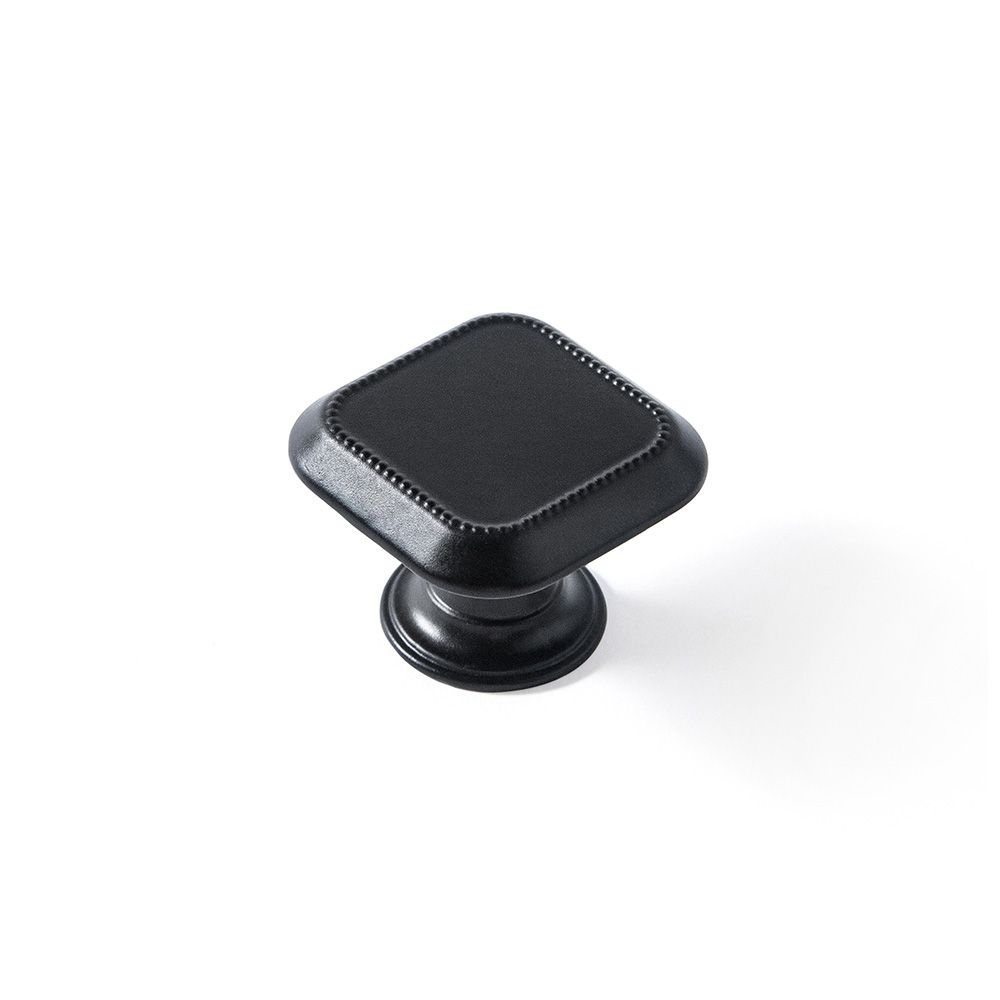 REI Puxador para móveis, modelo 3120, zamak com acabamento preto fosco, 30 x 30 mm, blister 4 unidades
