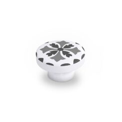 REI Puxador para móveis, modelo e243, em madeira com acabamento cinza, ø38 mm, blister 4 unidades