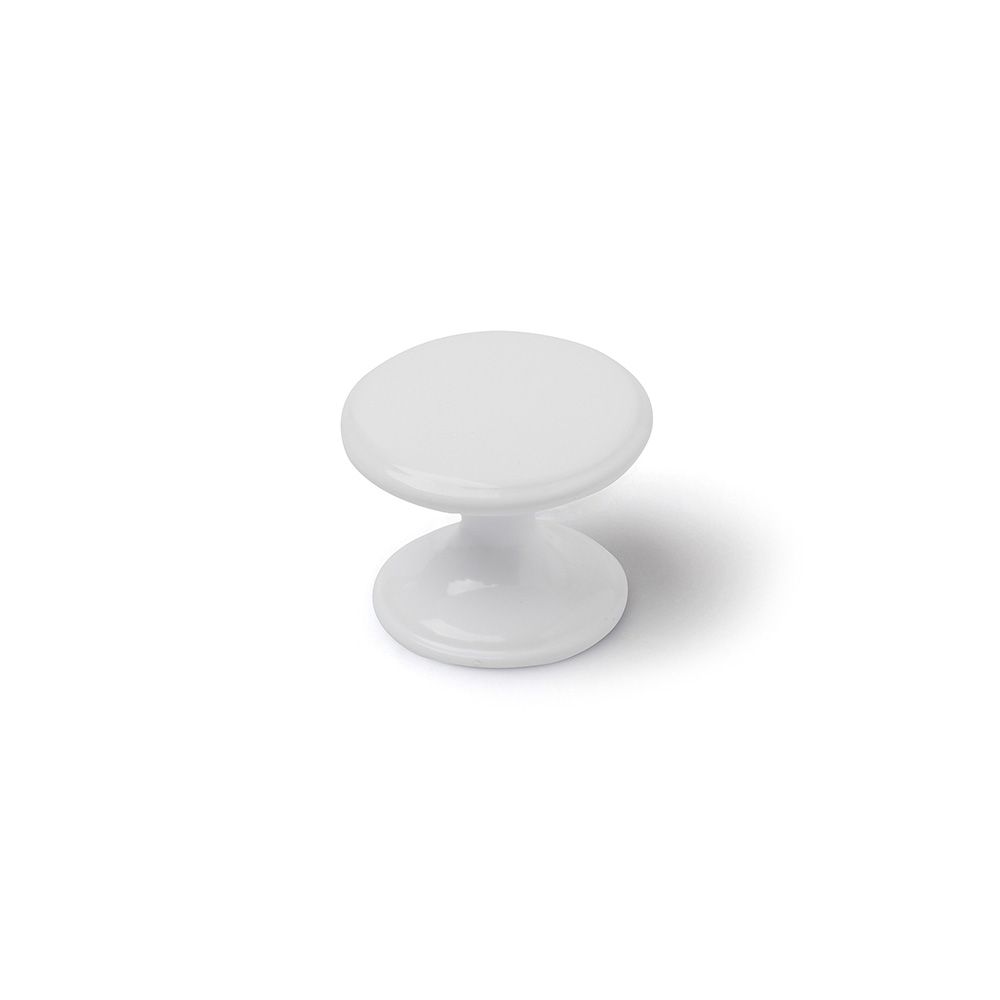 REI Puxador para móveis, modelo 756, zamak com acabamento branco, ø33 mm, blister 4 unidades