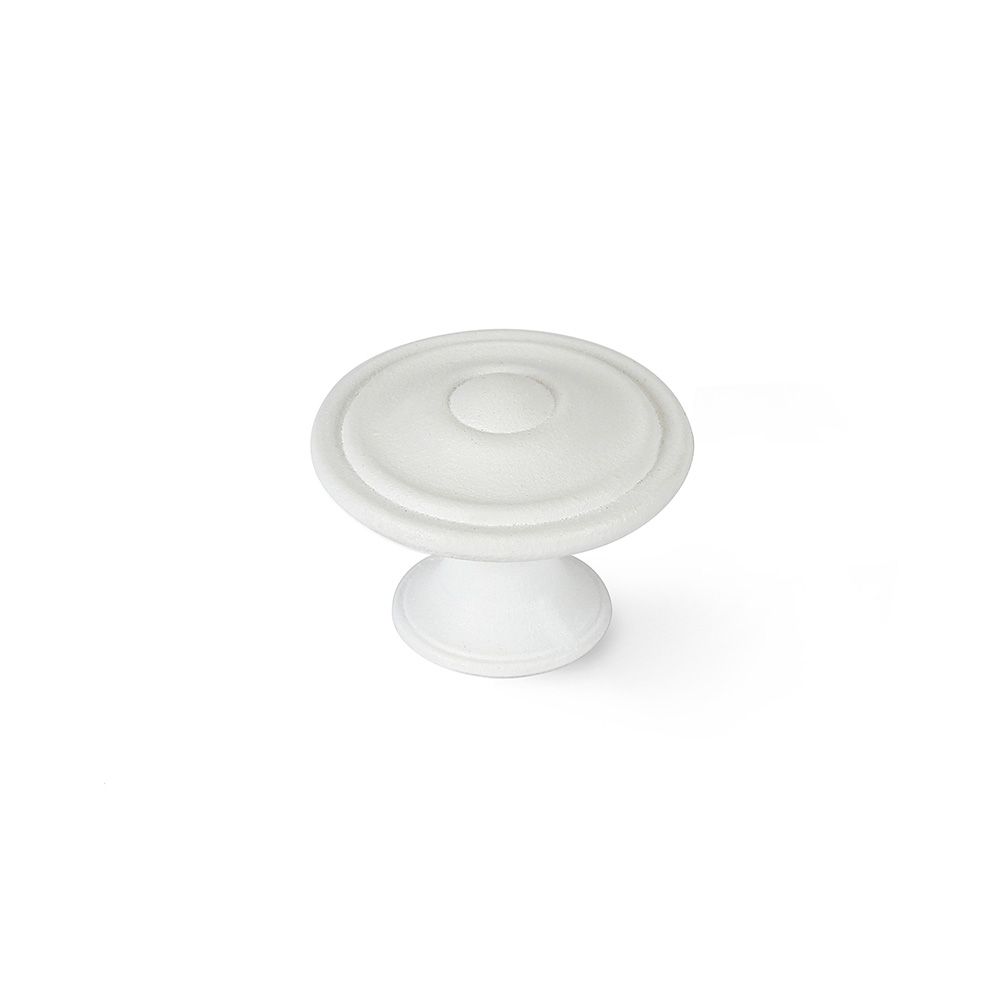 REI Puxador para móveis, modelo 3110, em zamak com acabamento poro branco, ø35 mm, blister 4 unidades