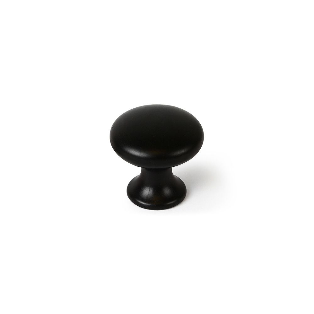 REI Puxador para móveis, modelo 760, zamak com acabamento preto fosco ø25 mm, blister 4 unidades