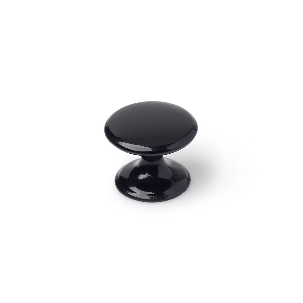 REI Puxador para móveis, modelo 756, zamak com acabamento preto, ø33 mm, blister 4 unidades