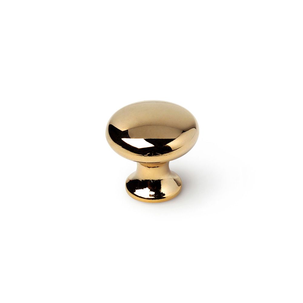 REI Puxador para móveis, modelo 760, zamak com acabamento dourado ø25 mm, blister 4 unidades