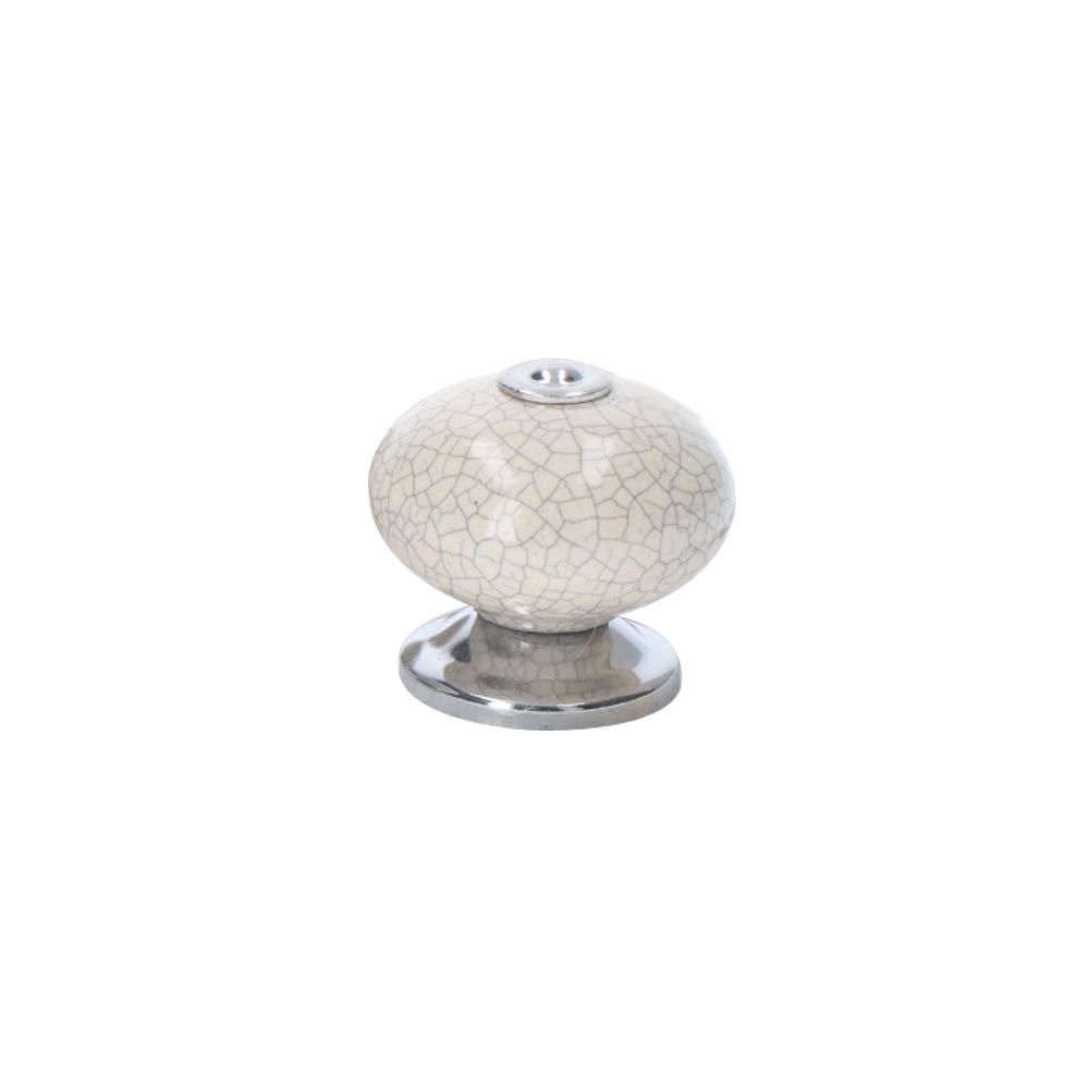 Puxador para móveis, modelo e509, porcelanato com acabamento branco, ø40 mm, blister 4 unidades