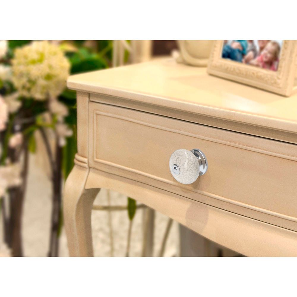 Puxador para móveis, modelo e509, porcelanato com acabamento branco, ø40 mm, blister 4 unidades - Image 4
