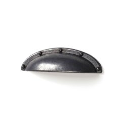 REI Puxador para móveis tipo concha, modelo 2004, zamak com acabamento prata velho, 64 mm, blister 4 unidades