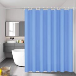 Cortina de banheiro básica azul 140 x 180 cm