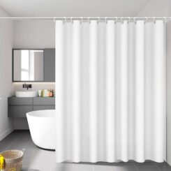Cortina de banheiro básica branca 140 x 180 cm