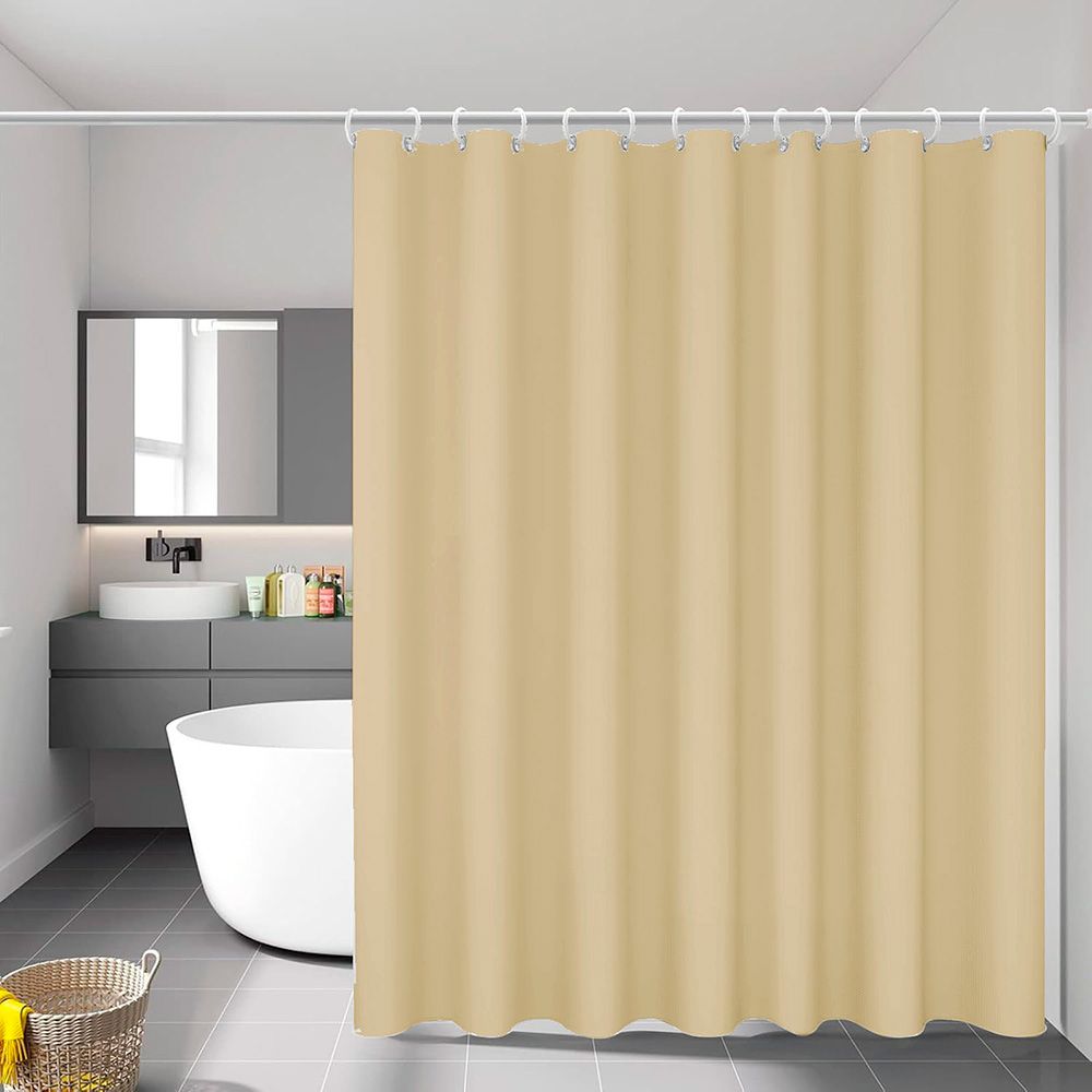 Cortina de banheiro básica bege 140 x 180 cm