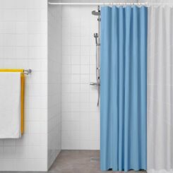 Cortina de banheiro básica azul 180 x 180 cm