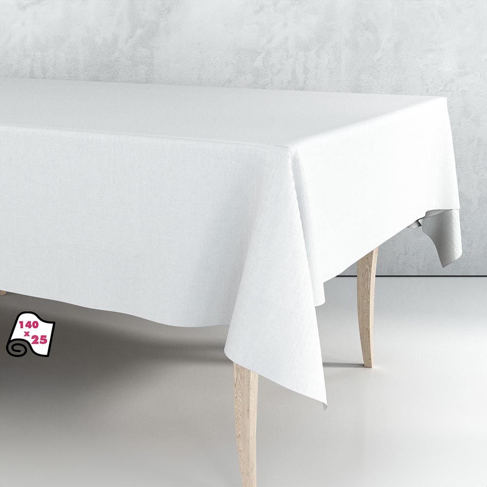 Rolo toalha de mesa branco liso 1,40 x 25 m