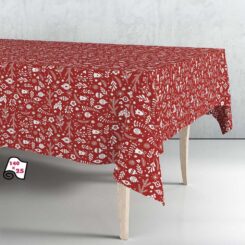 Rolo toalha de mesa PVC natal vermelho nórdico 1,40 x 25 m