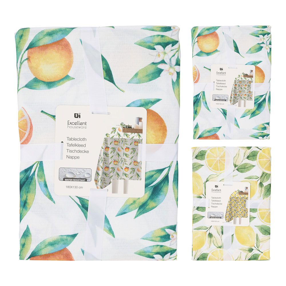 Toalha de mesa com estampado de frutas 180 x 130 cm