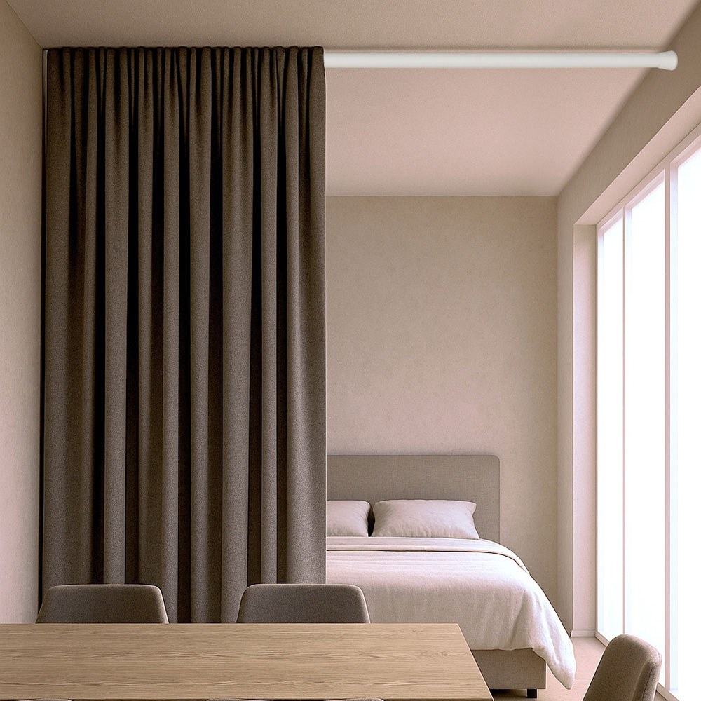 Barra extensível multiuso a pressão sem furos, branca, Ø2,8 - 2,5 x 50 - 80 cm - Image 3
