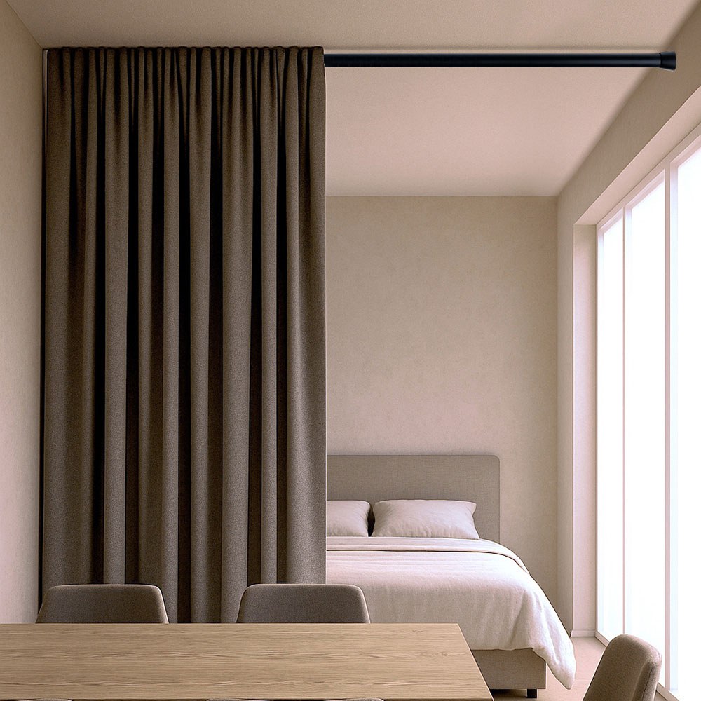 Barra extensível multiuso a pressão sem furos, preta, Ø2,8 - 2,5 x 140 - 250 cm - Image 3