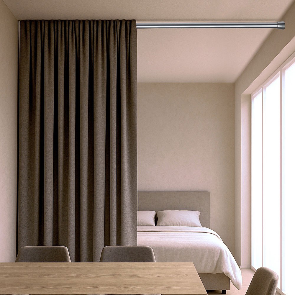 Barra extensível multiuso a pressão sem furos, prata, Ø2,8 - 2,5 x 120 - 210 cm - Image 3