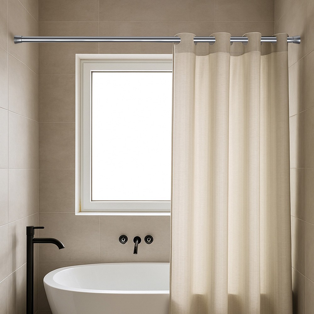 Barra extensível multiuso a pressão sem furos, prata, Ø2,8 - 2,5 x 120 - 210 cm - Image 4