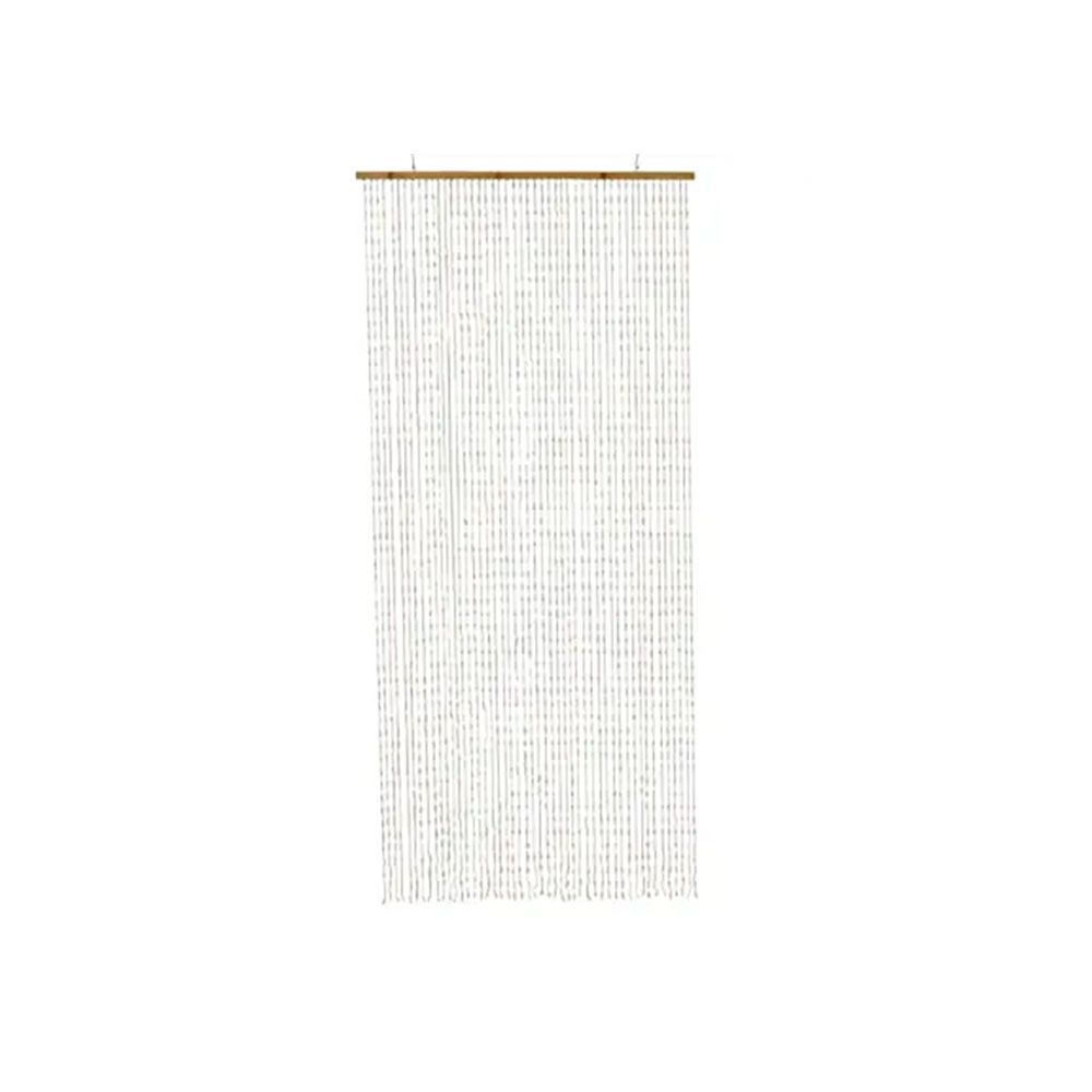 Cortina de plástico e barra de madeira para porta, 90 x 200 cm