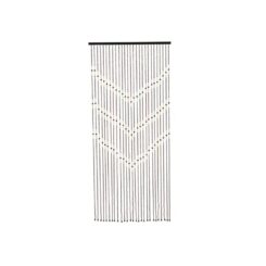 Cortina de bambu, COR castanha com missangas, para porta, 90 x 200 cm