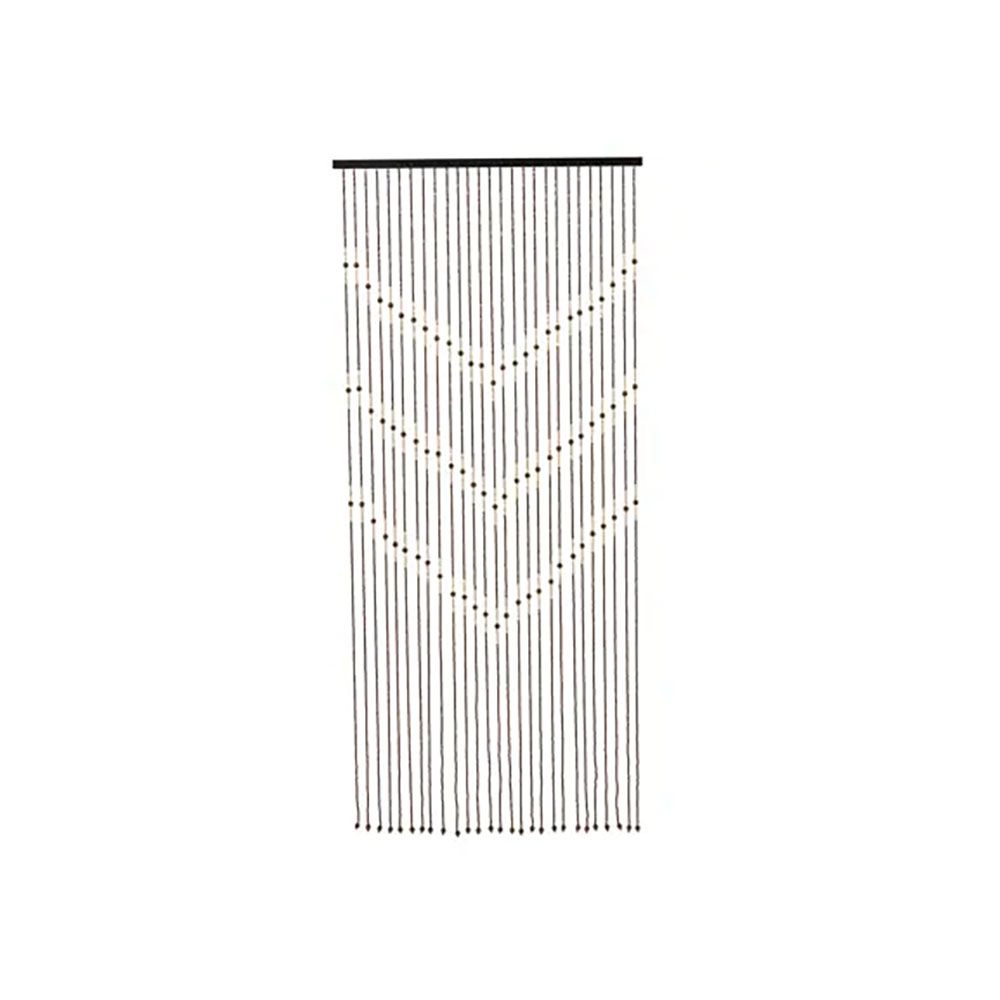 Cortina de bambu, COR castanha com missangas, para porta, 90 x 200 cm
