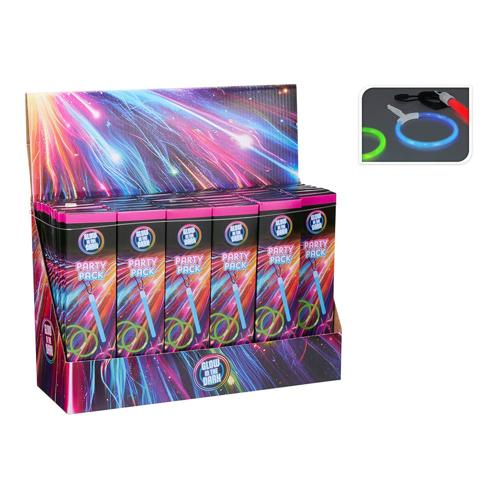 Acessórios luminosos, brilham no escuro, caixa 5 peças