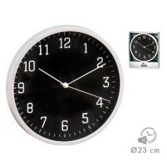 Relógio de parede preto/branco Ø21,5 cm