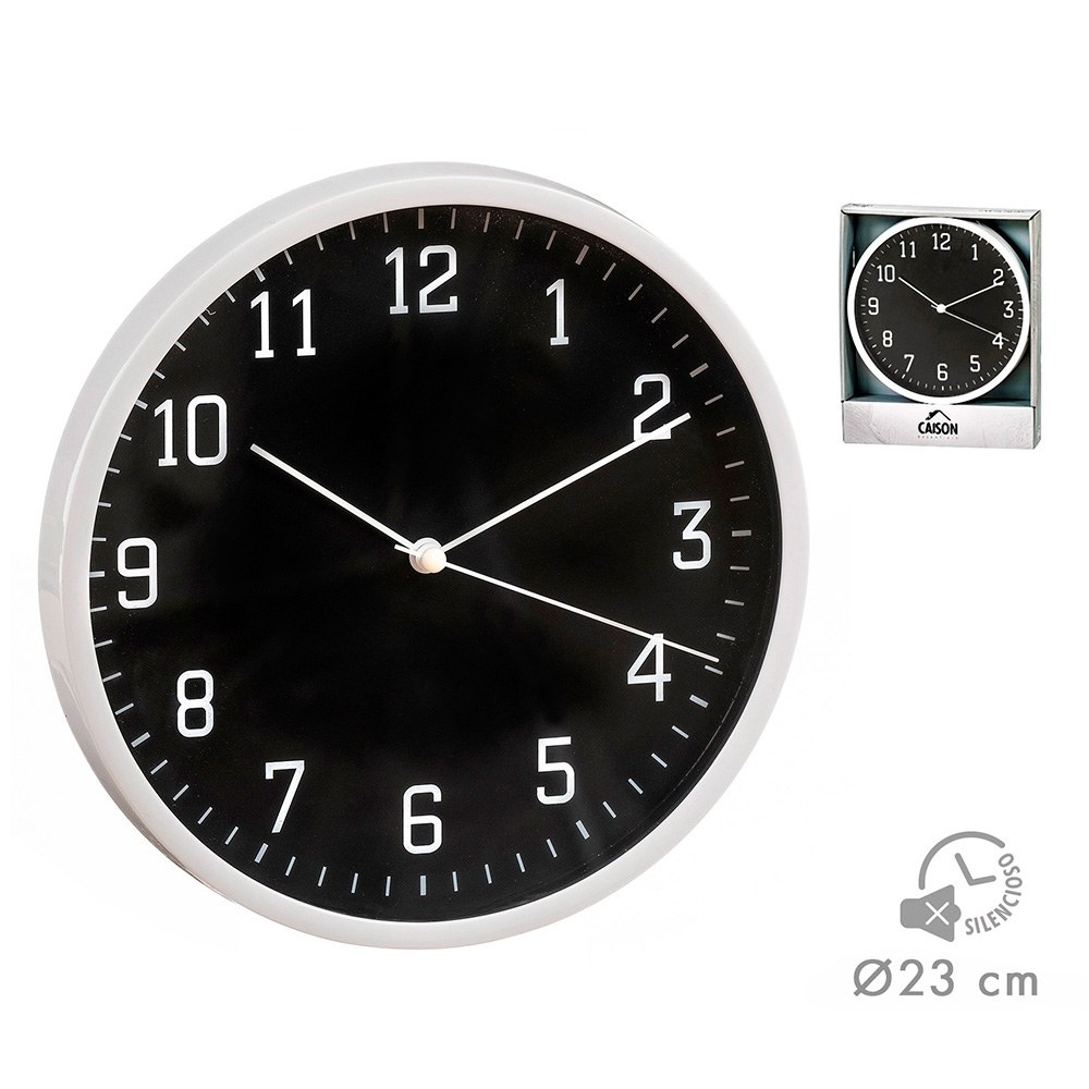 Relógio de parede preto/branco Ø21,5 cm