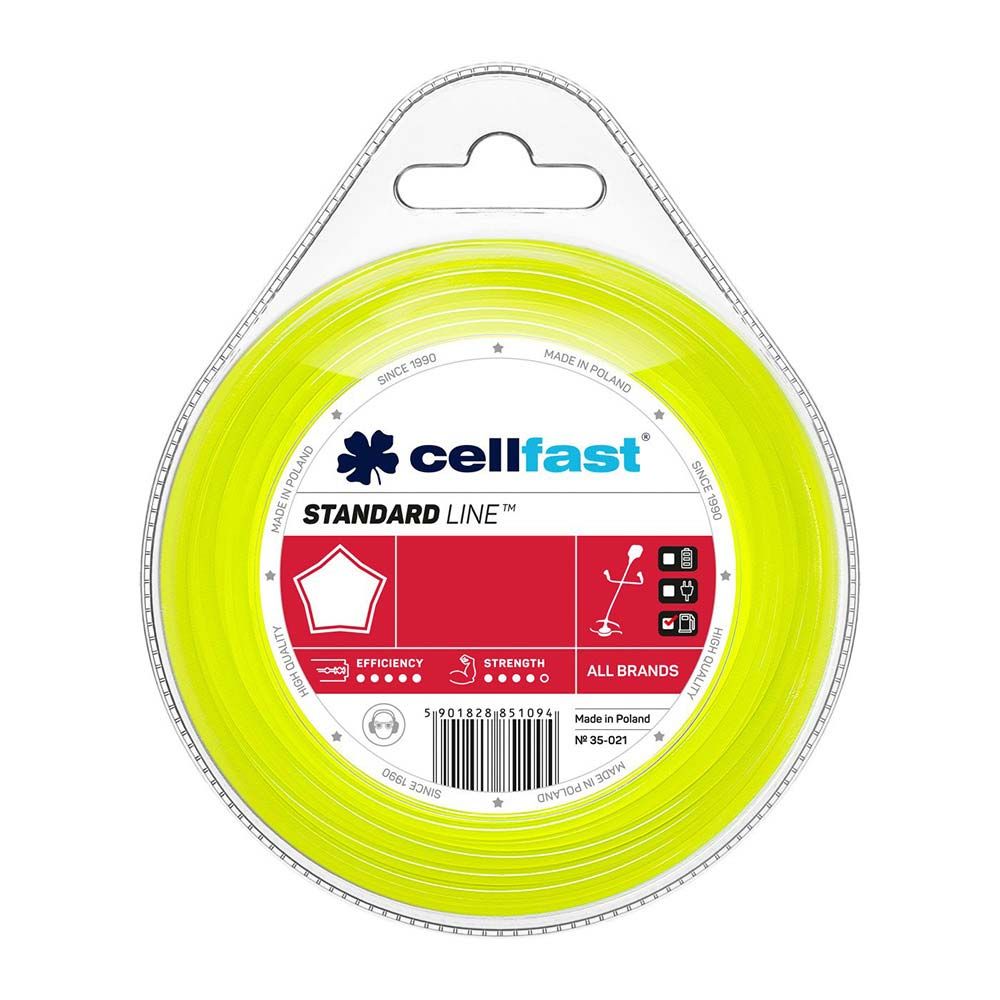 FIO para roçadora, estrela, Ø2,4 mm, dispensador 15 m