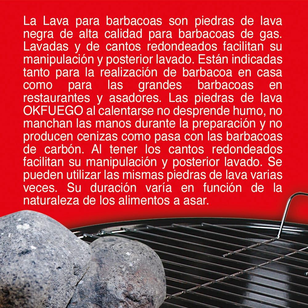 Churrasqueira a gás lava vulcânica okfuego 4 kg - Image 2