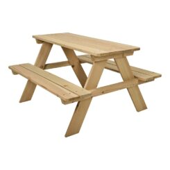 Mesa de piquenique em madeira para crianças