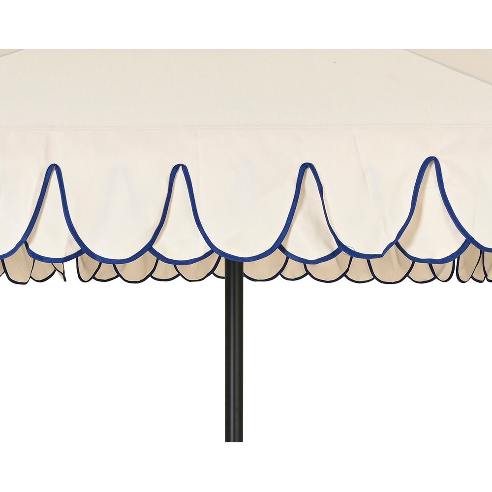 Guarda-sol de jardim, bege com detalhes em azul, Ø270 x 235 cm - Image 4