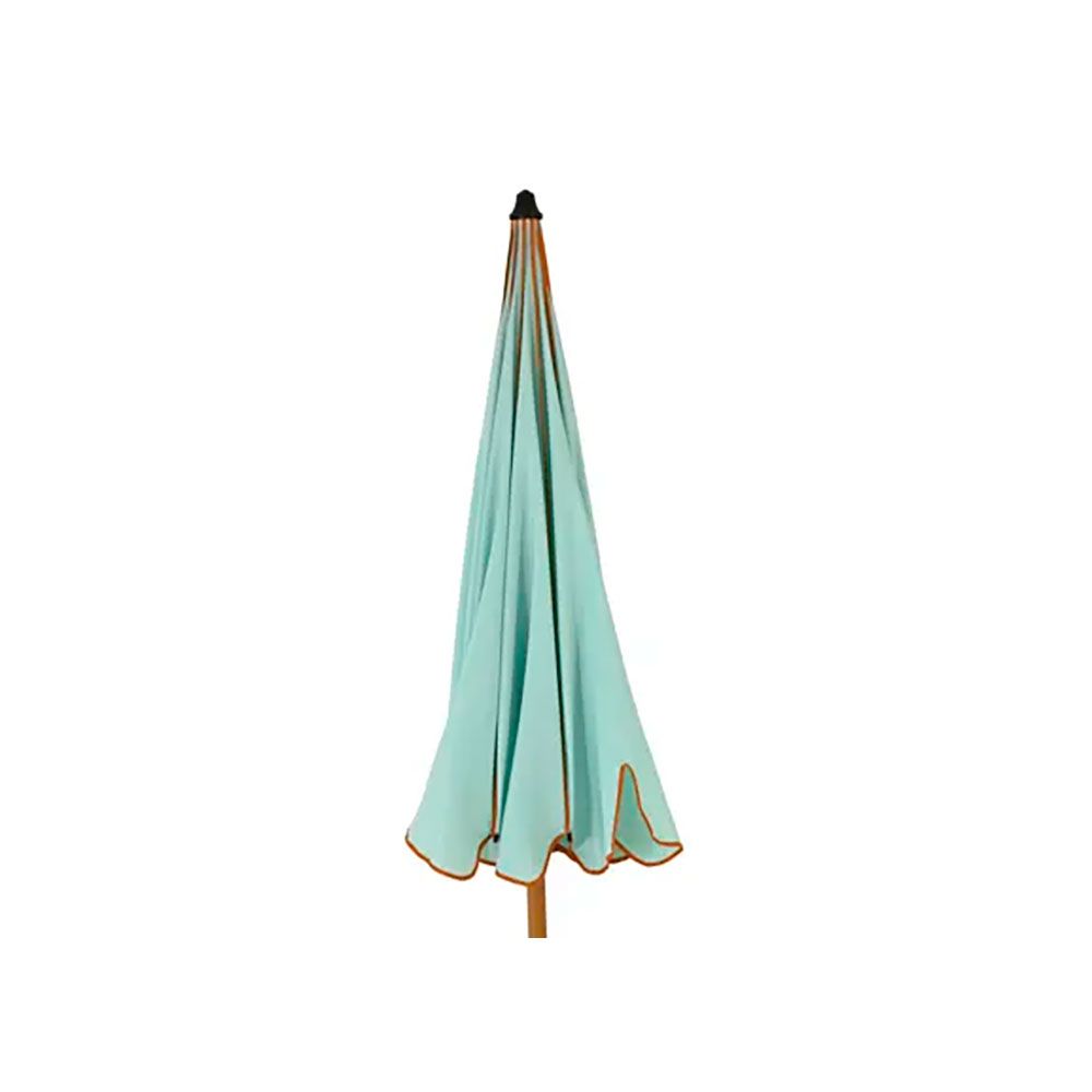 Parasol para jardim, verde-água com rebordo coral, Ø195 x 215 cm - Image 2