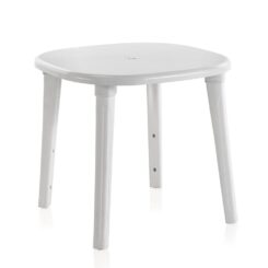 Mesa oval cancun, branca, para uso externo, 80 x 80 x 73 cm